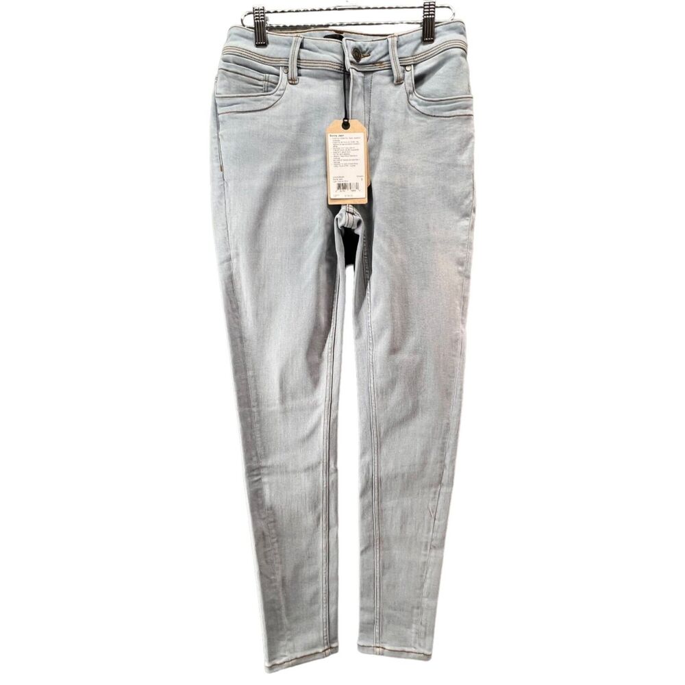 Prana Soma Jeans Womens 28 Blue Light Wash Organic Stretch Denim Skinny Slim NEW